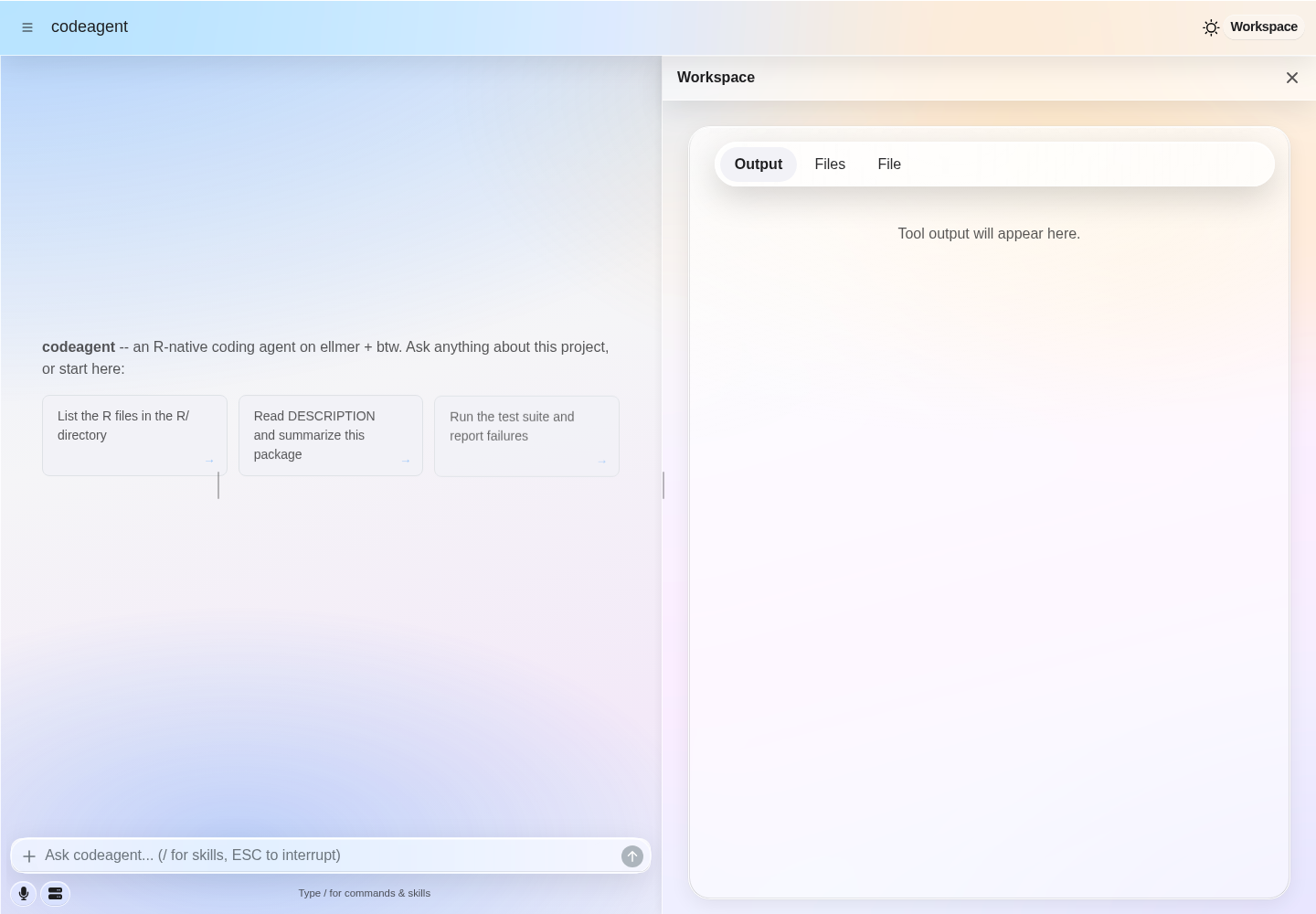 codeagent page_chat 布局的浅色 Liquid Glass 主题
