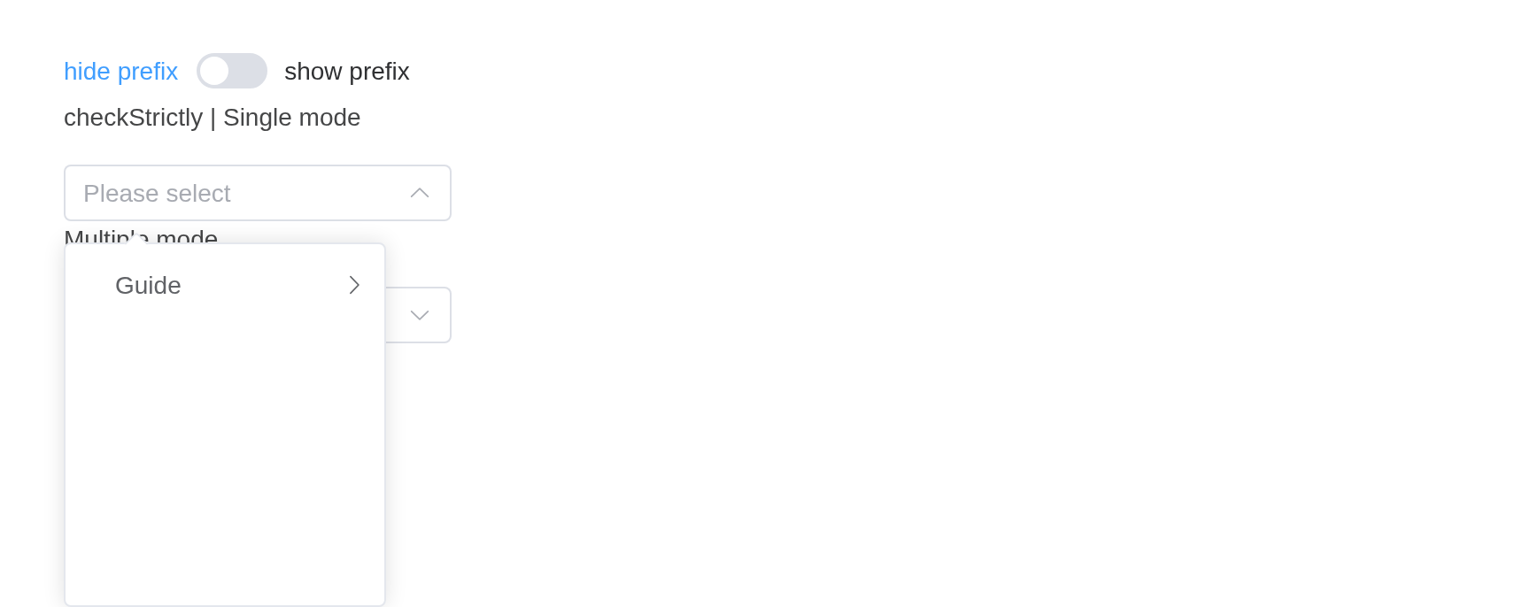 The check-on-click-node example, running