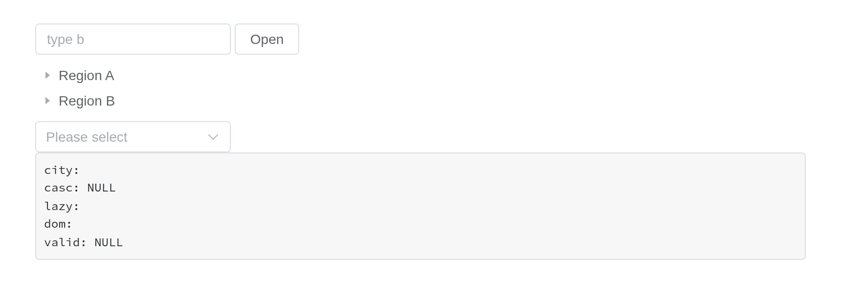 The server-answers example, running