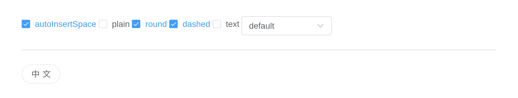 The button example, running