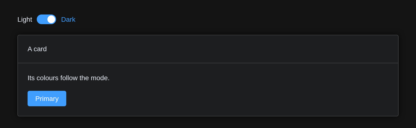 The toggle example, running
