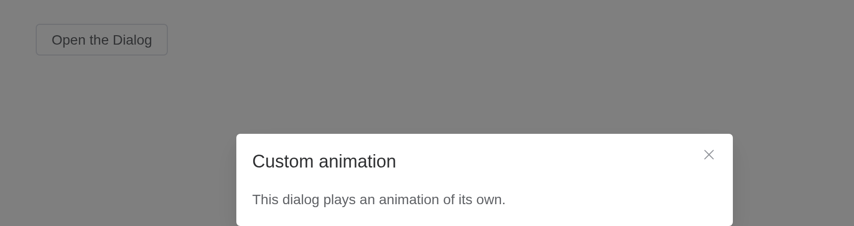 The custom-animation example, running