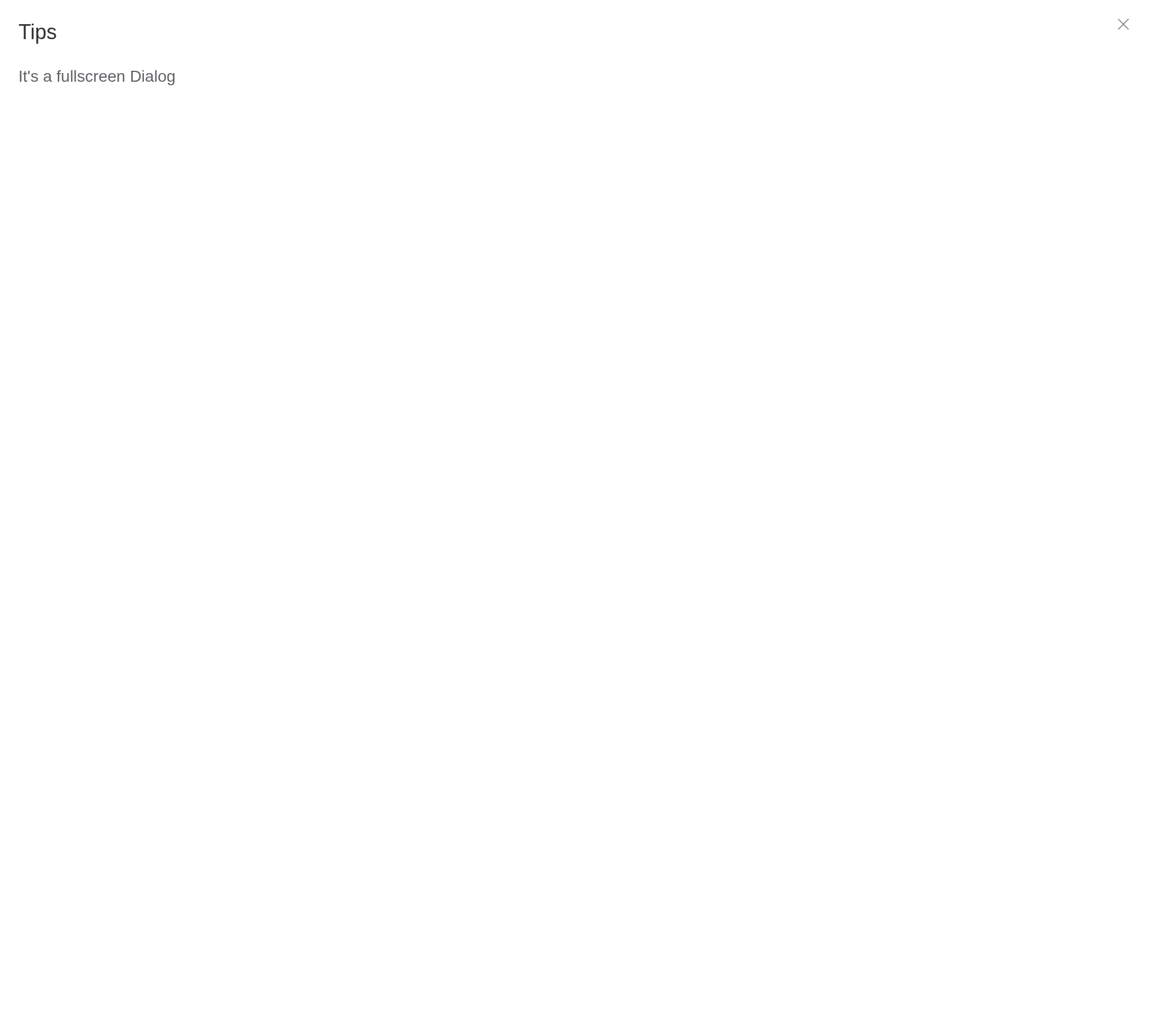 The fullscreen example, running