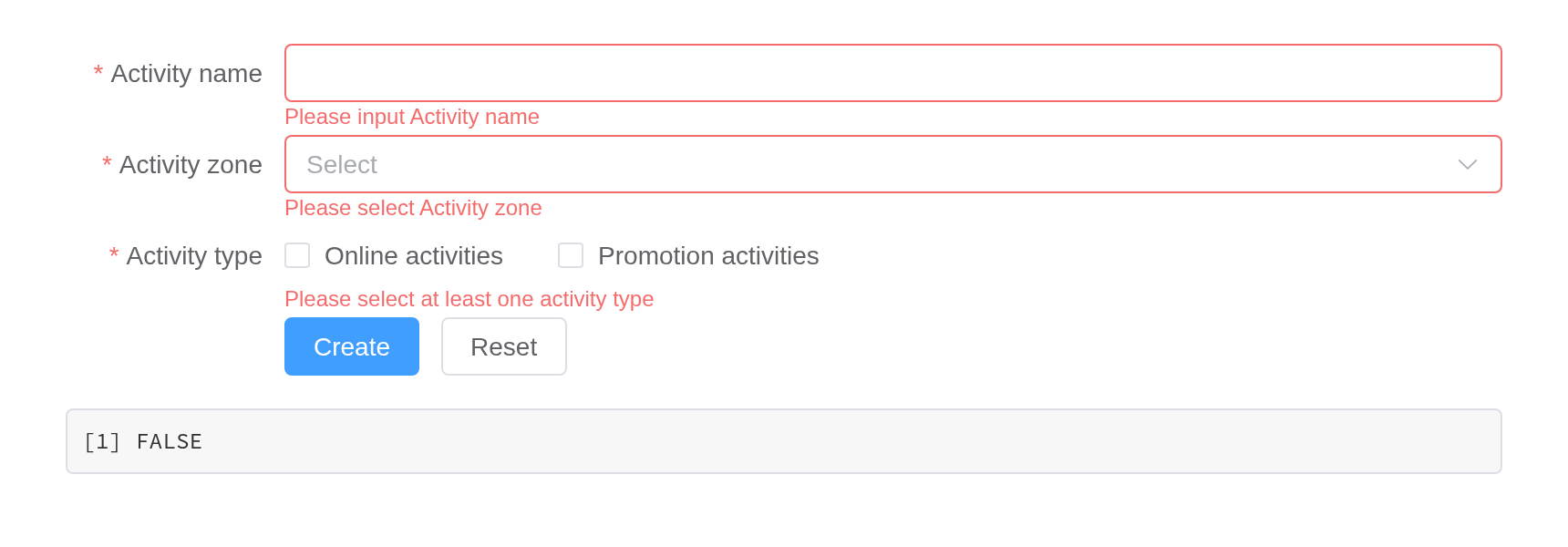 The validation example, running