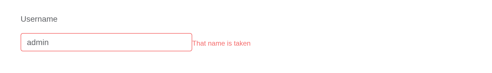 The server-error example, running