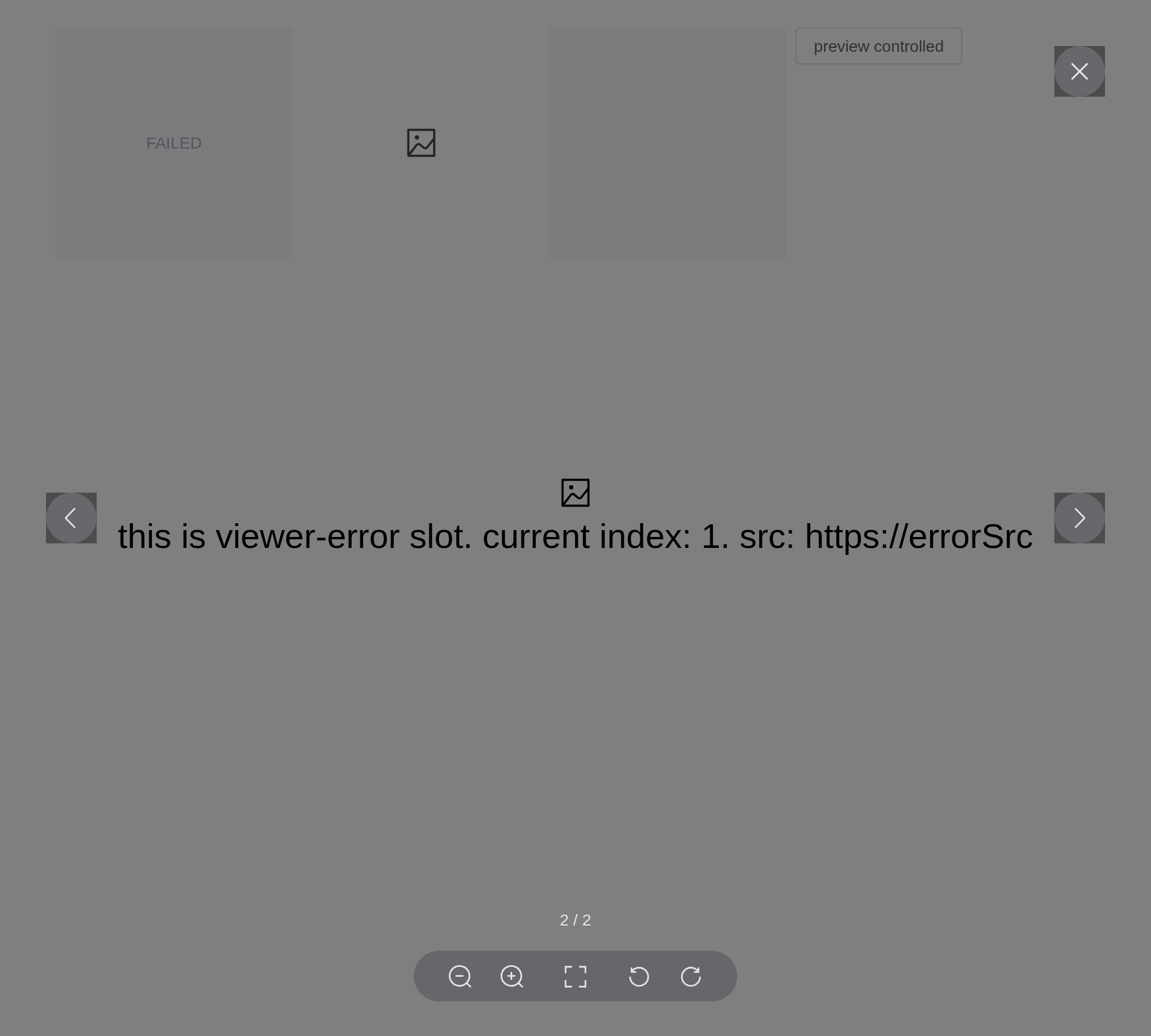 The load-failed example, running