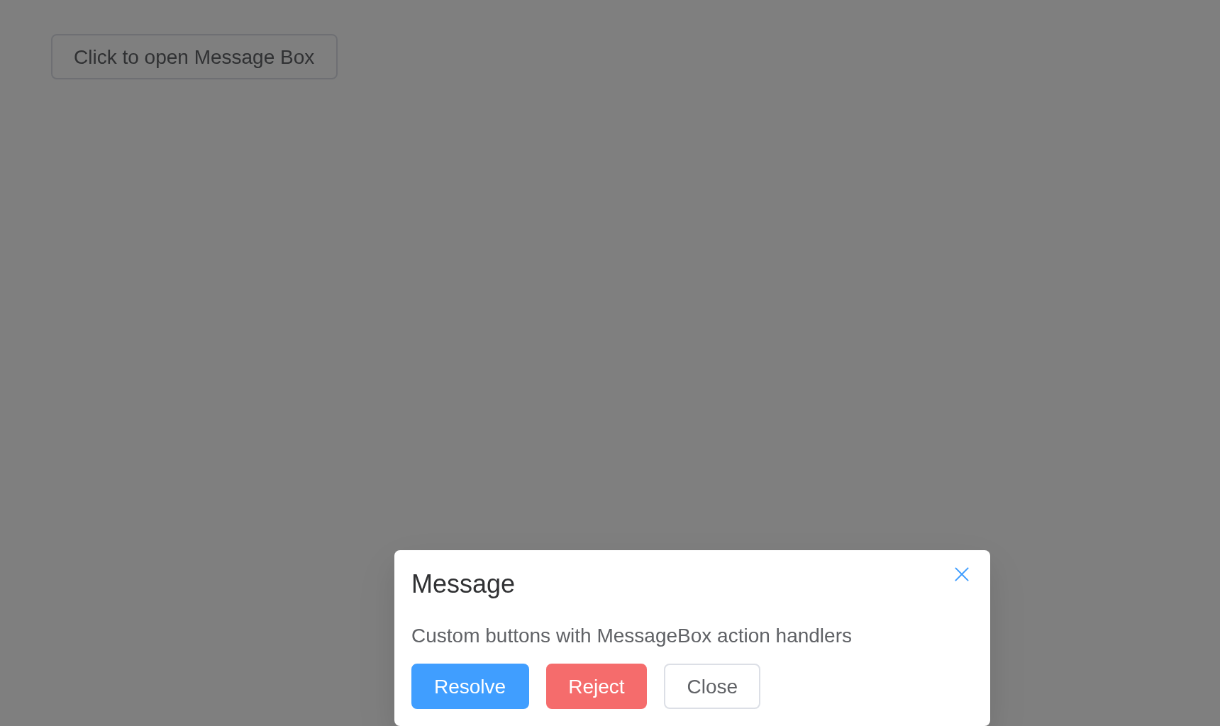 The use-vnode-with-action-handlers example, running