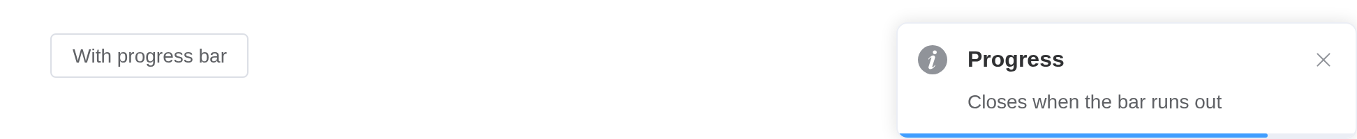 The progress-bar example, running