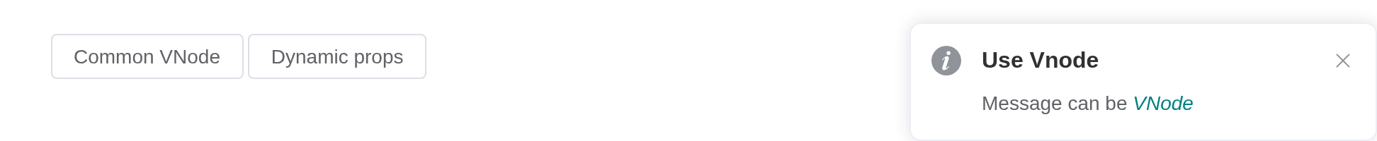The use-vnode example, running