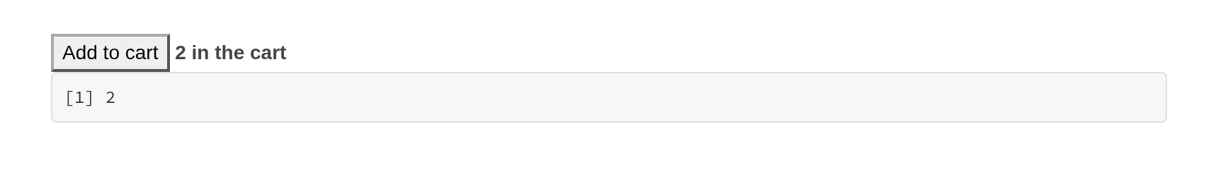 The vue-store example, running