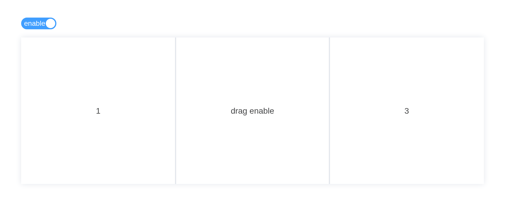 The disabledrag example, running
