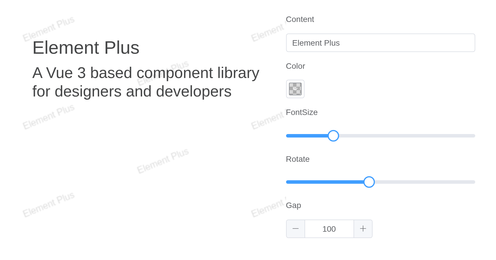 The custom example, running